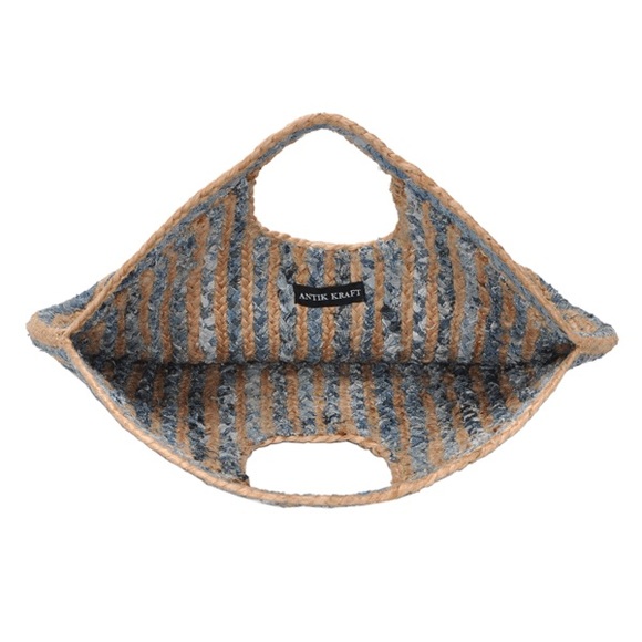 Straw tote bag in denim days main image 1